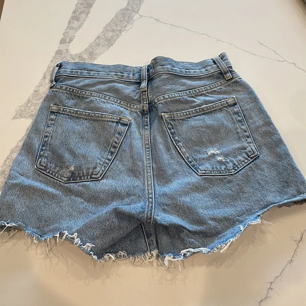 Agolde Parker Long Shorts Cutoff Denim